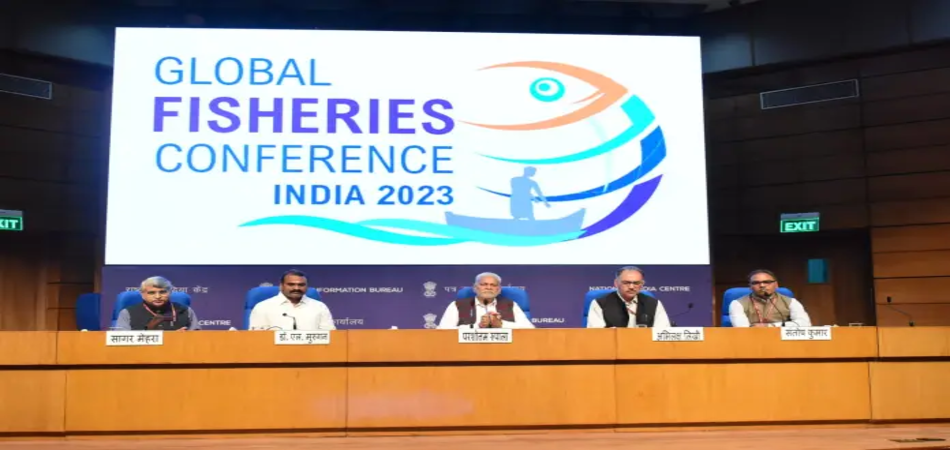 Union Fisheries Minister addressing the Global Fisheries Conference India 2023 in Ahmedabad