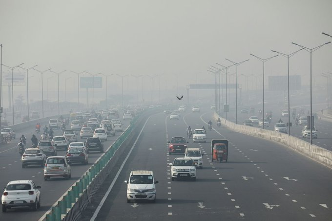 Air pollution in a city