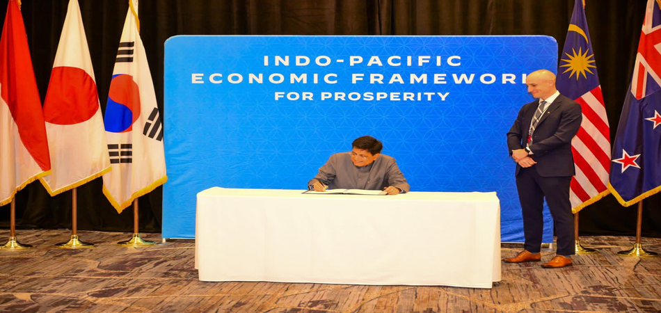 Piyush Goyal addressing the Indo-Pacific Economic Framework Ministerial Meeting