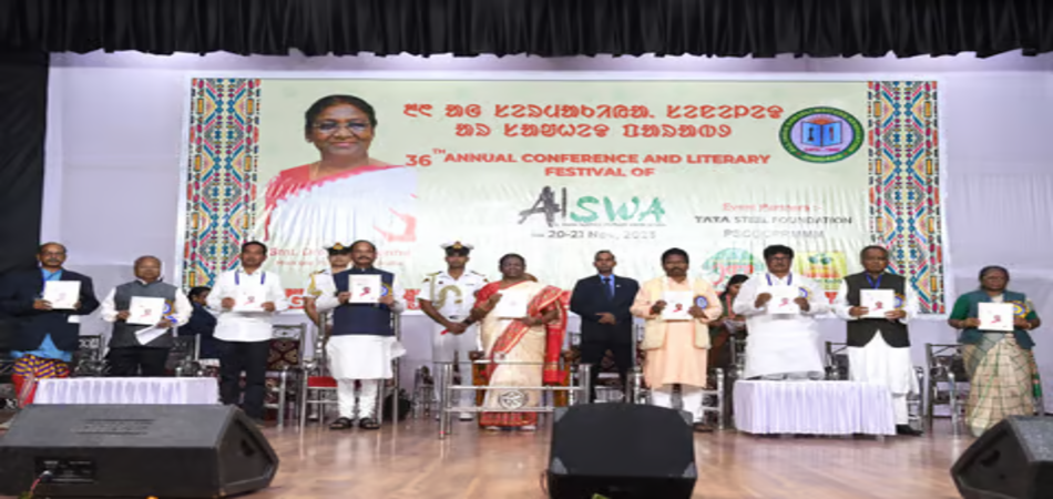 President Droupadi Murmu addressing the 36th Annual Conference and Literary Festival of All India Santali Writers’ Association