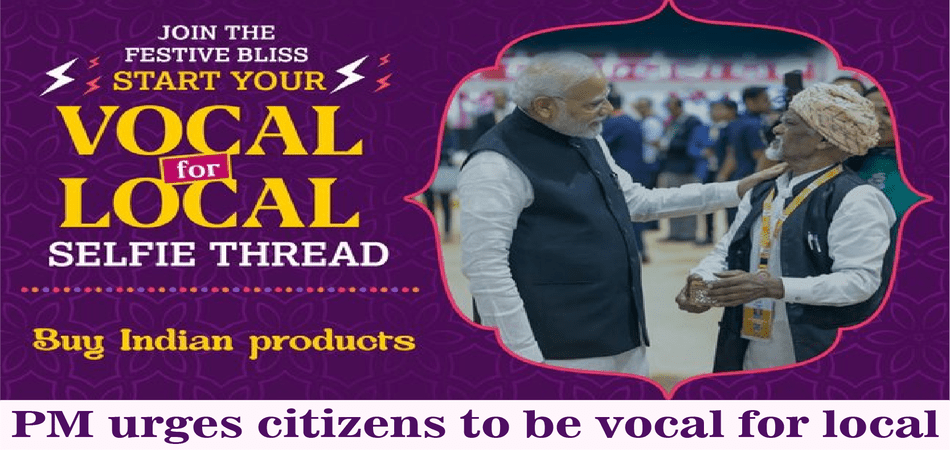 Prime Minister Narendra Modi encouraging "Vocal for Local" on NaMo App