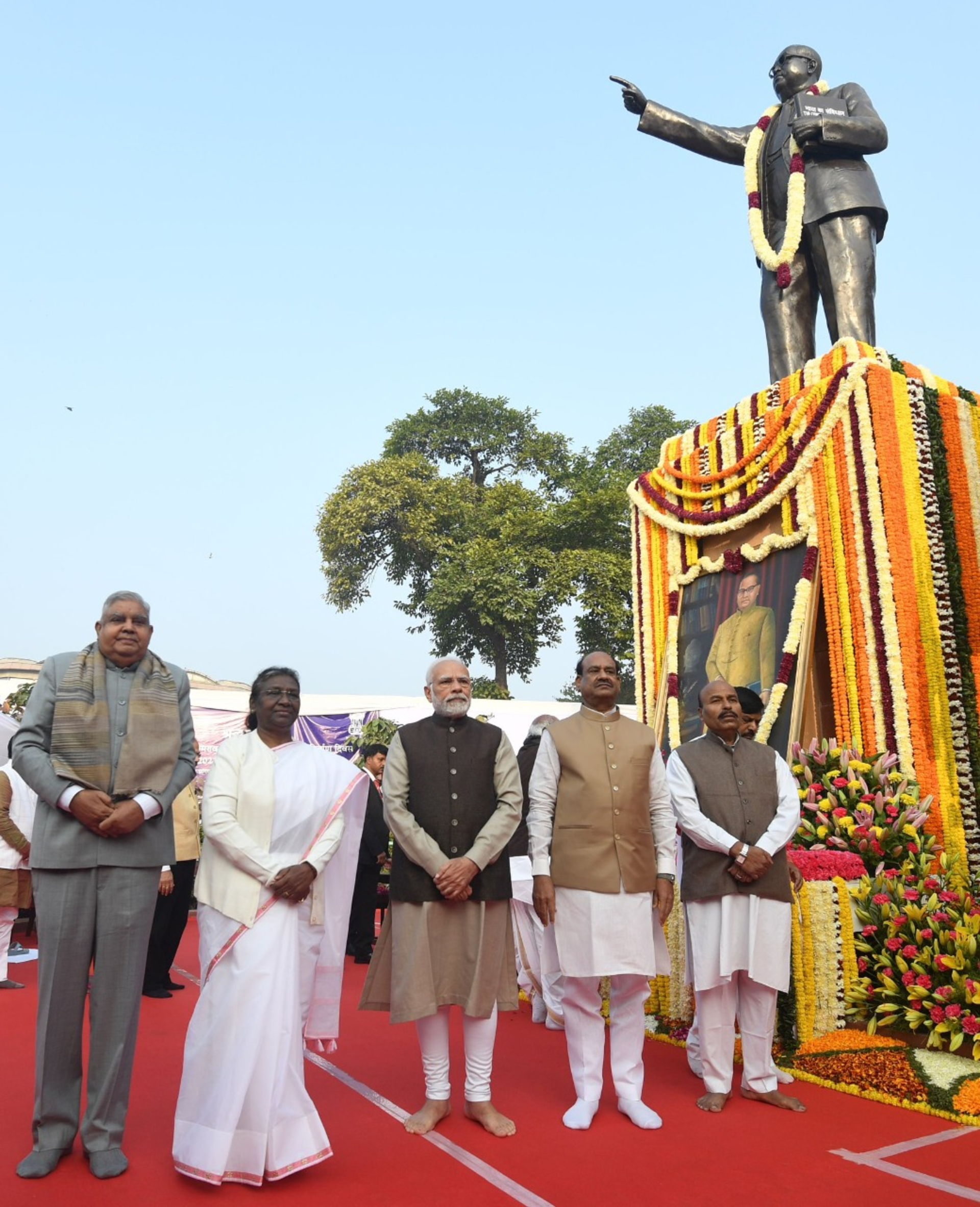 Prime Minister Narendra Modi paying homage to Dr. Babasaheb Ambedkar