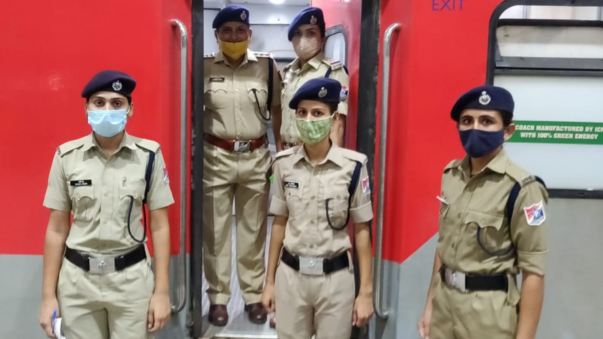 RPF officers ensuring passenger safety and security
