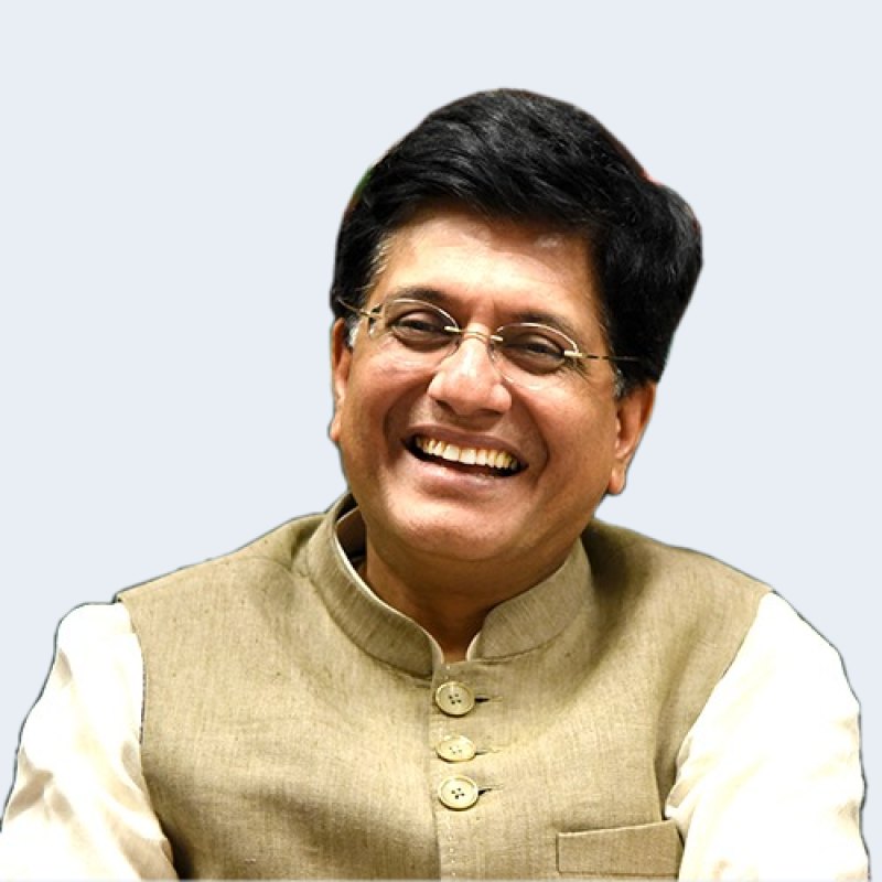 Portrait of Commerce and Industry Minister Piyush Goyal against a plain background