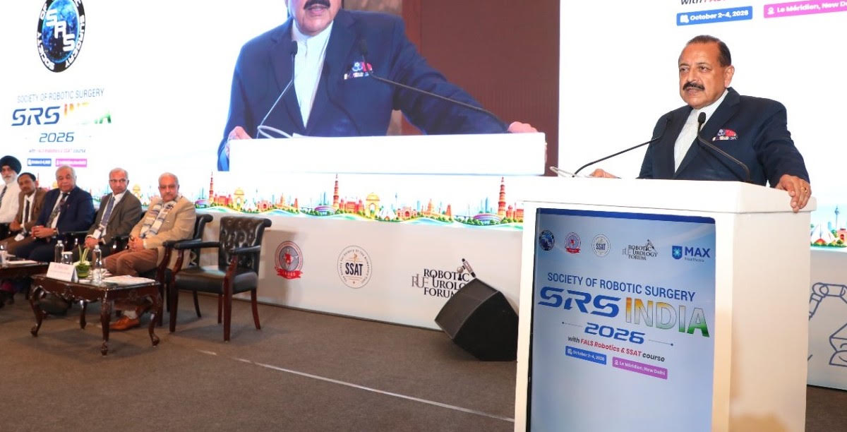 Jitendra Singh speaking at SRS India 2026 robotic surgery conference in New Delhi